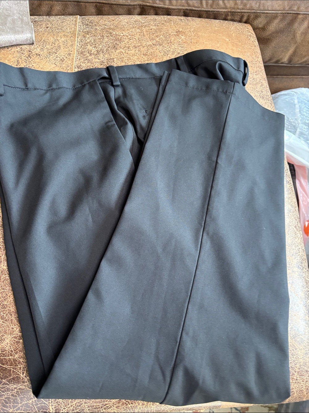 Haggar Men's Black Dress Pants with Subtle Pattern